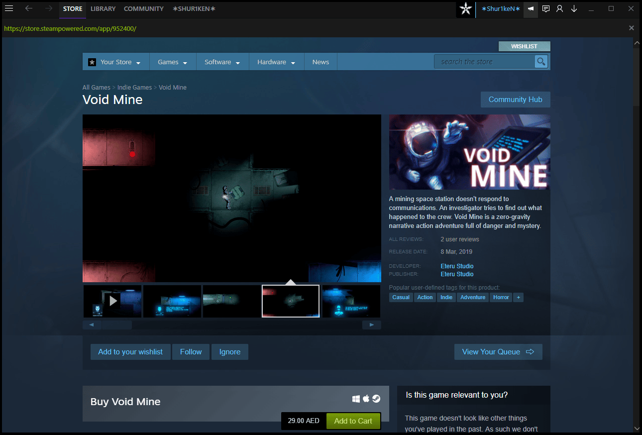 Steam Store Page untuk game Isu no Game