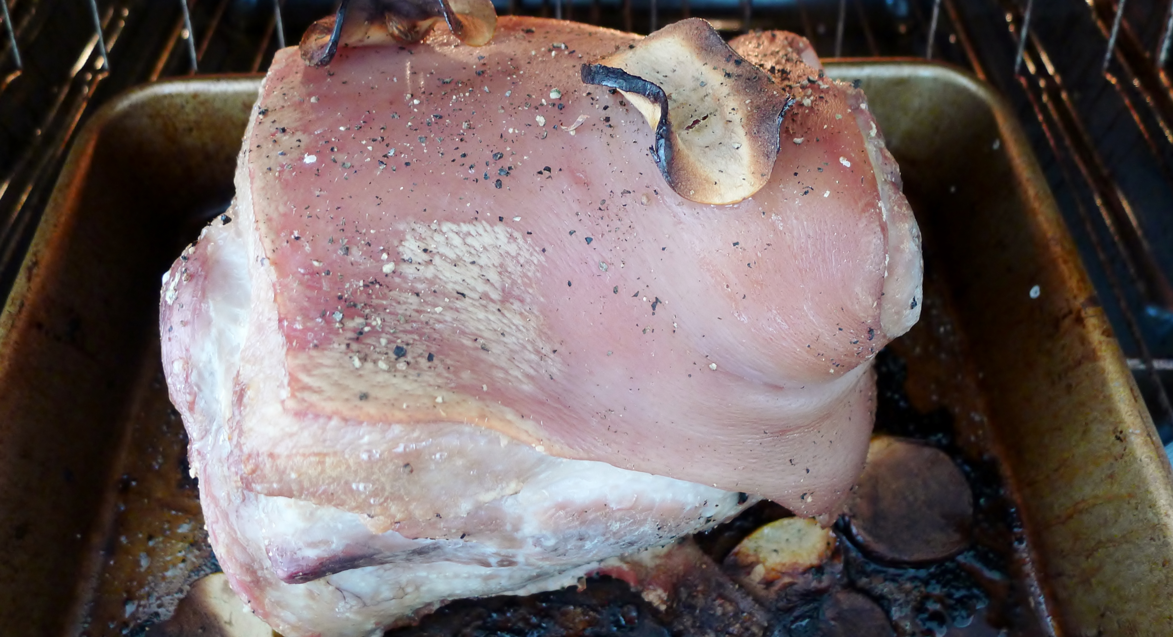 In the oven for an hour (before the glaze)