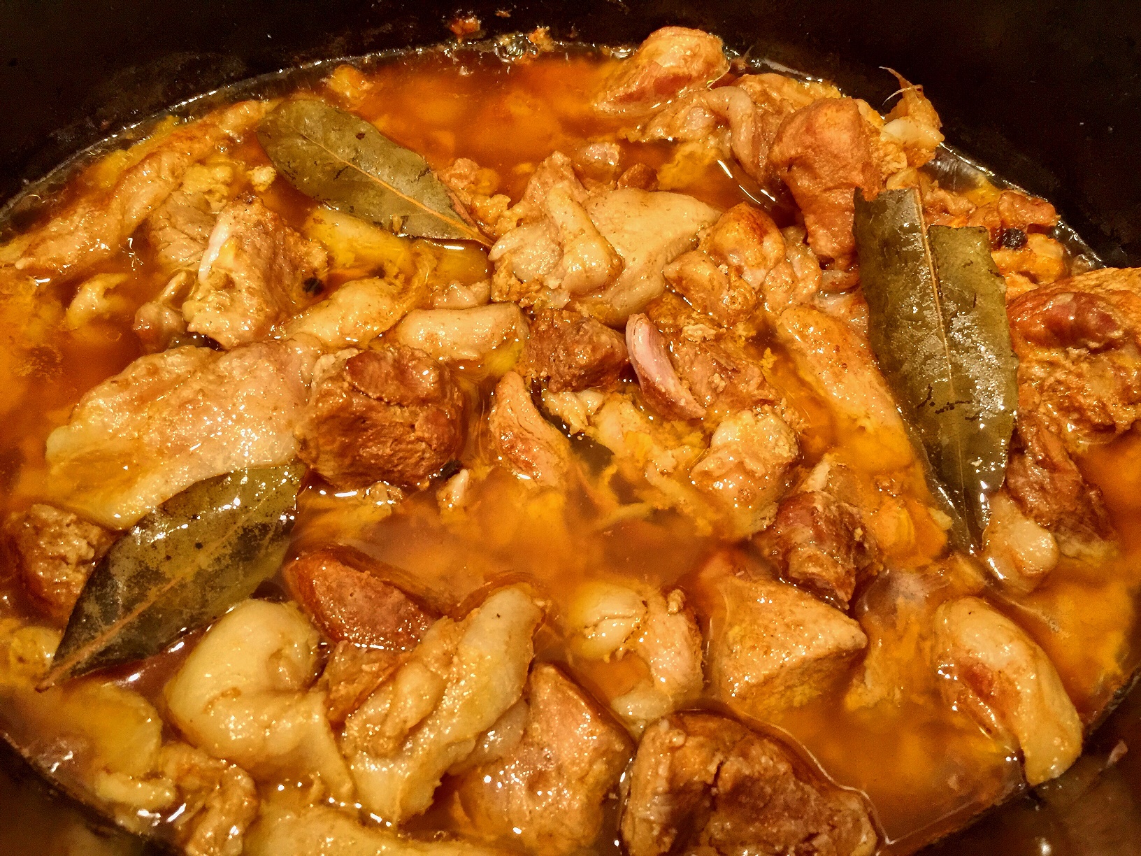 Six hours crockpot pork belly adobo