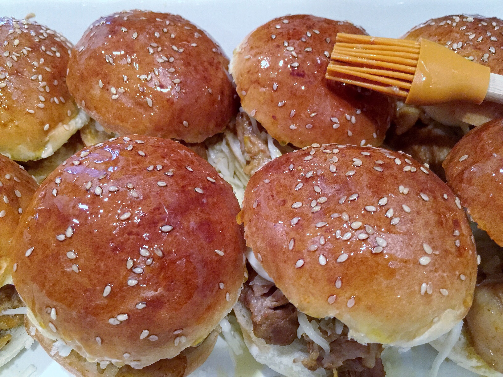 Brush top half with adobo fat