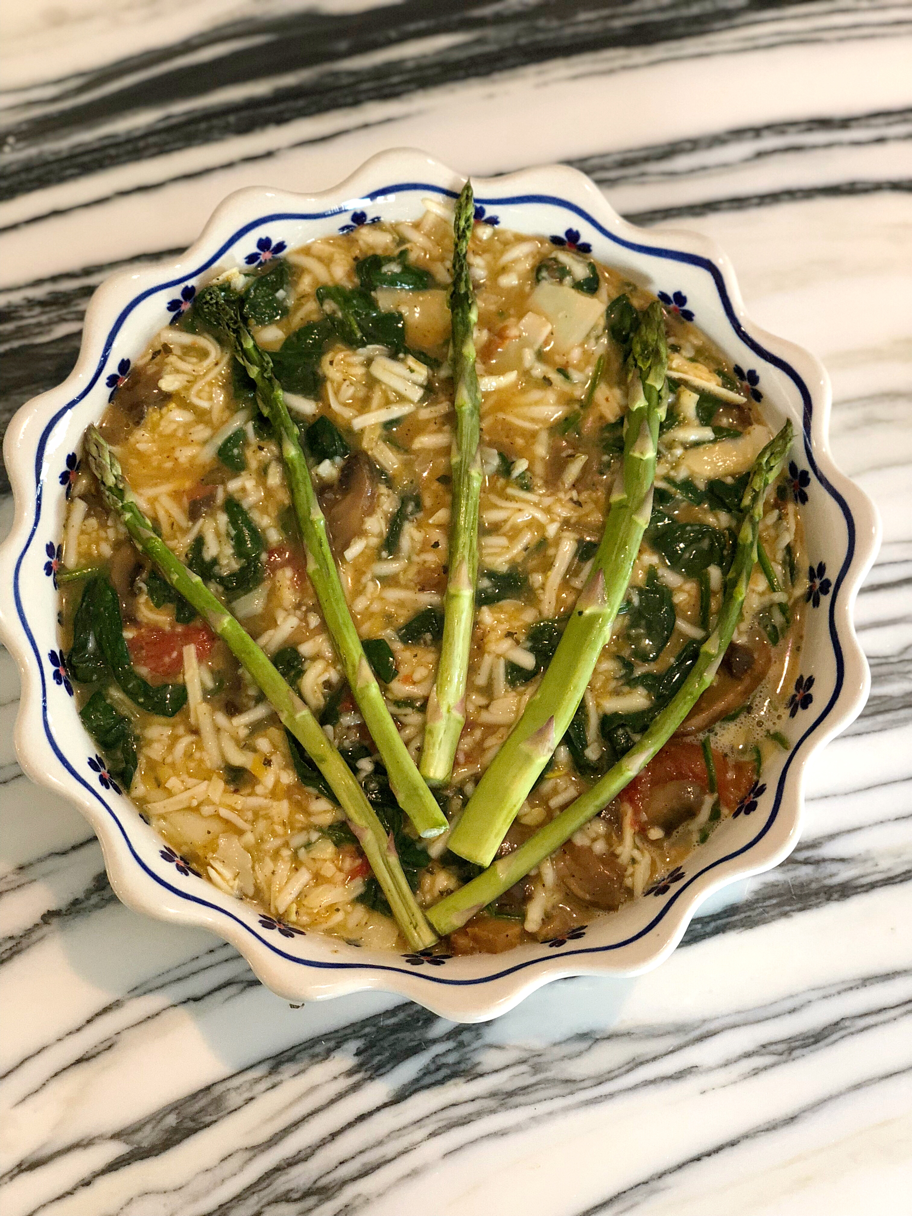 12 (Garnished with Asparagus, optional)