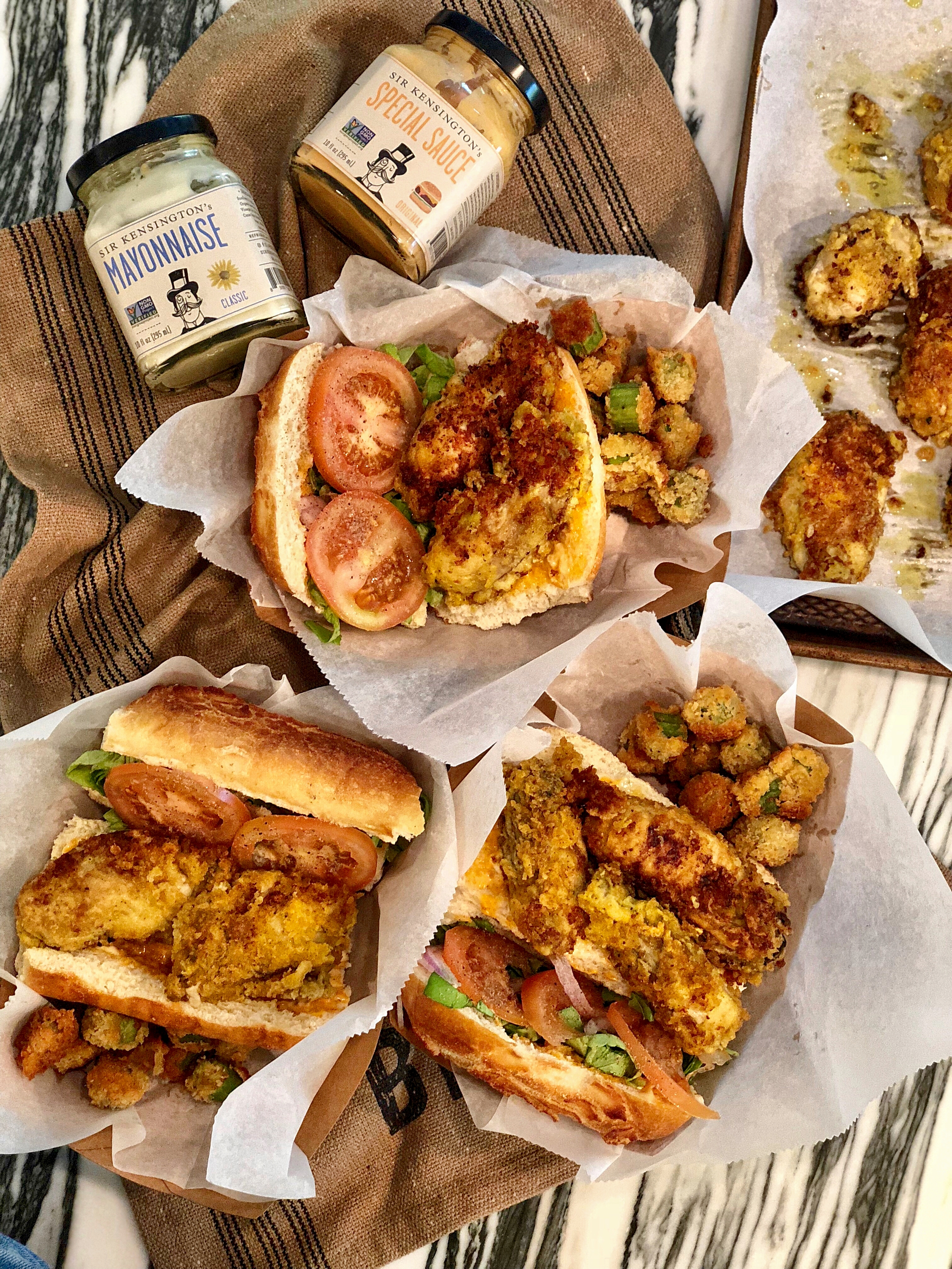 Oyster Po’Boy with Fried Okra