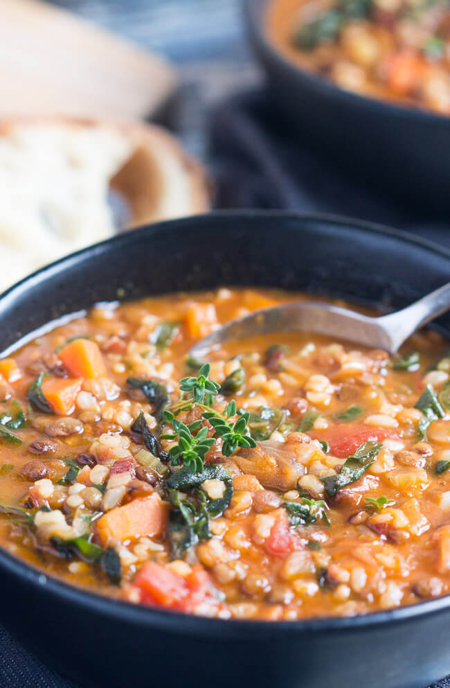 · cut out the stem end and slice off the blossom end. Lentil & Brown Rice Soup Recipe: Gluten & Dairy Free
