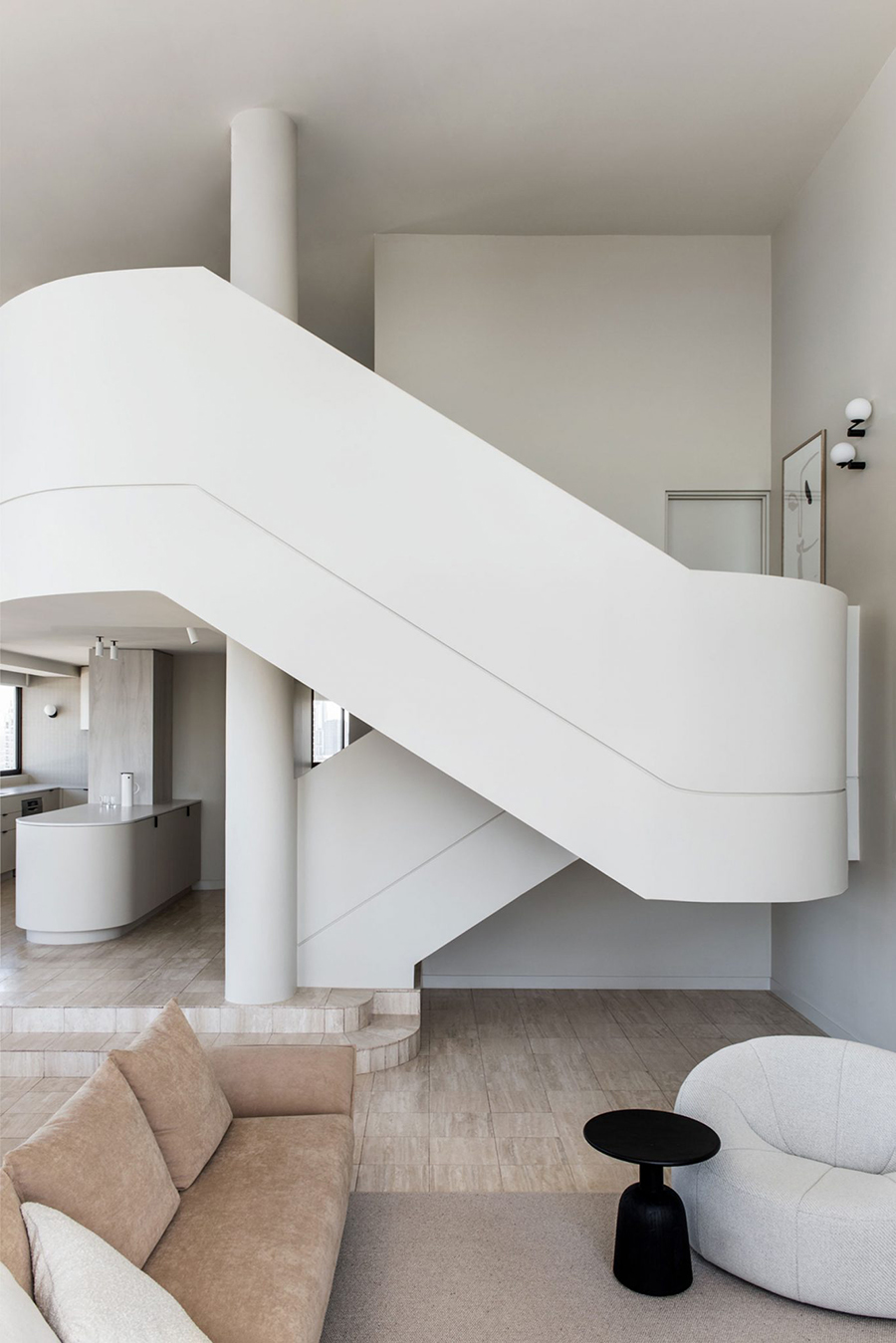Illustration of Neutral Tone Penthouse Interior Design Ideas