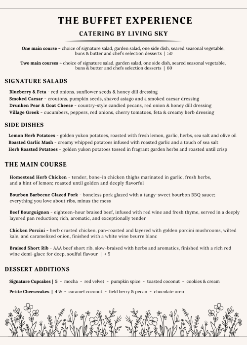 buffet catering menu