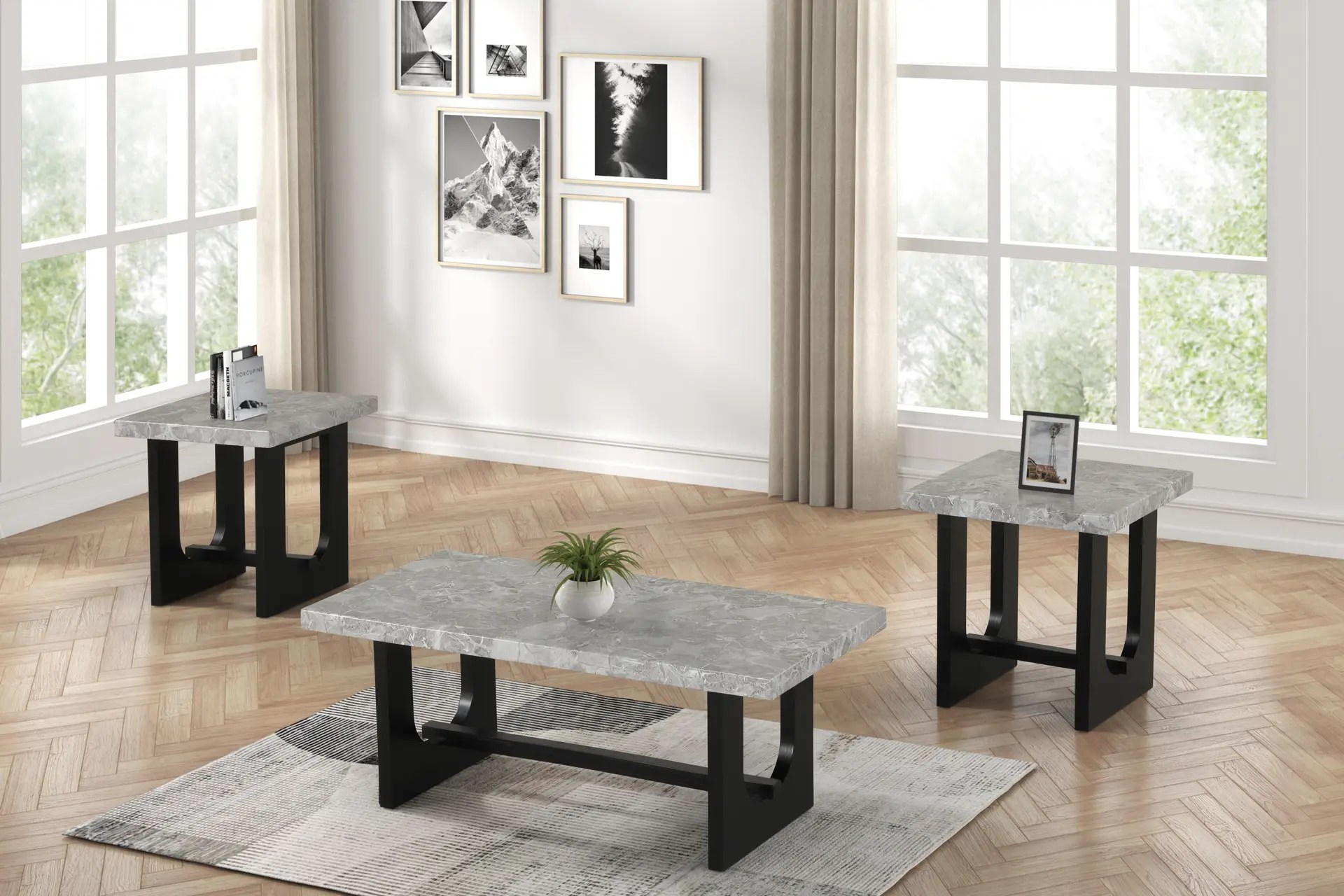 Cocktail & 2 End Tables