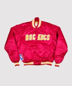 90’s Houston Rockets Red Satin Varsity Jacket