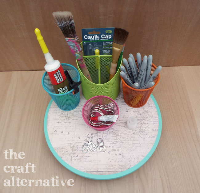 Keeping Supplies Handy with a Lazy Susan Organizer - The Craft Alternative