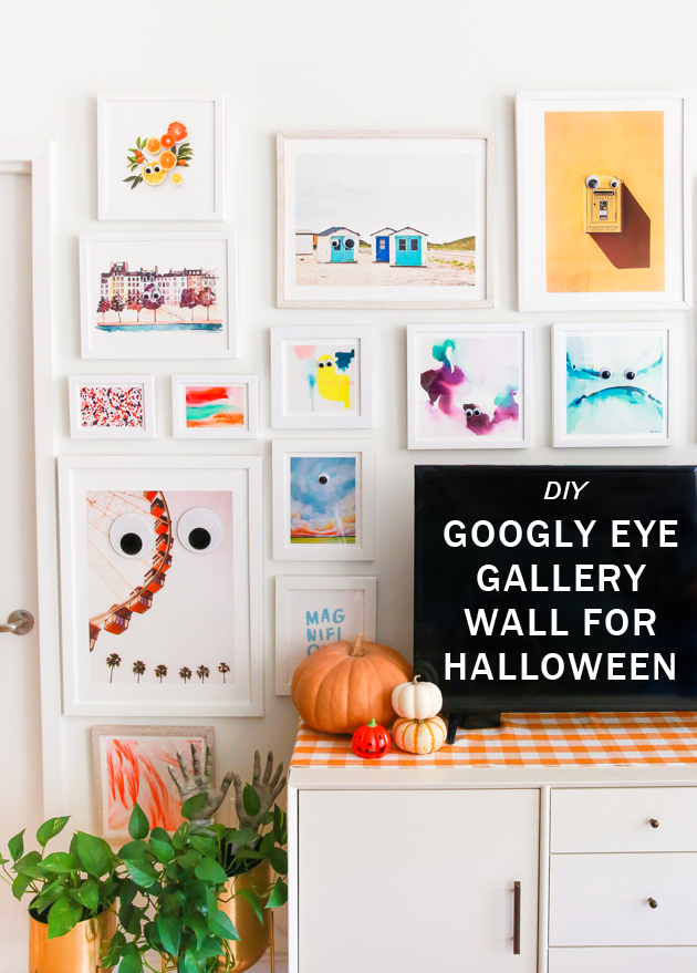 Mix and match these prints to create a . Googly Eye Gallery Wall For Halloween The Crafted Life