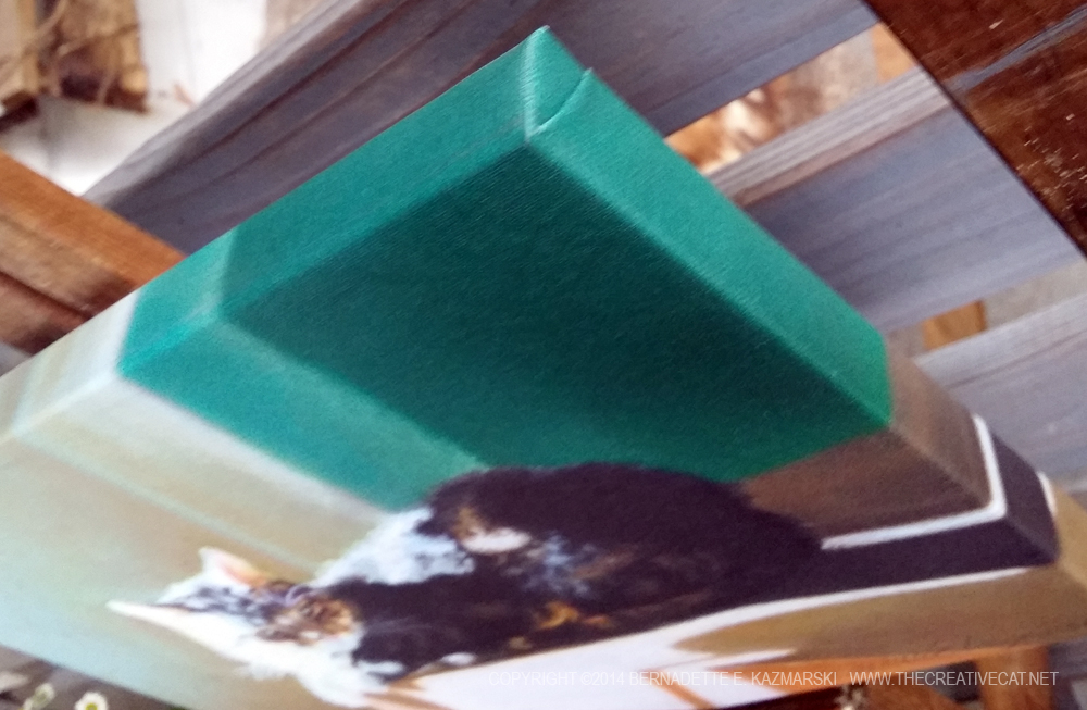 "After Dinner Nap" edges with image extended around the edges.
