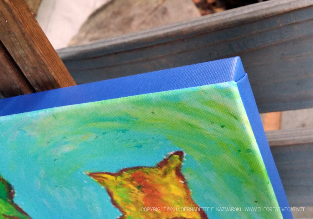 "Two Cats After van Gogh" with the cobalt edge that coordinates so well.