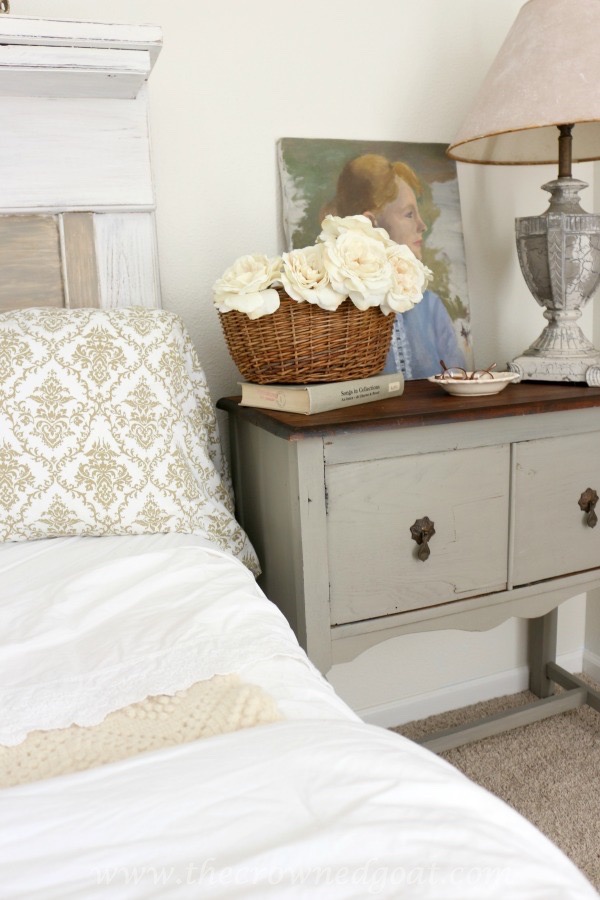 French Linen Painted Nightstand