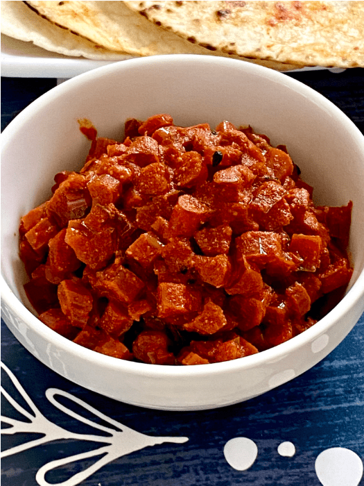 Kale pickle with roti