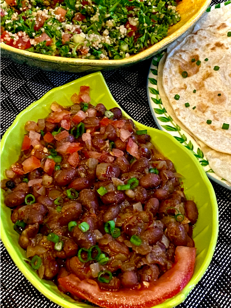 serve red beans with tortillas