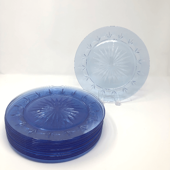 Blue Crystal Plate Set