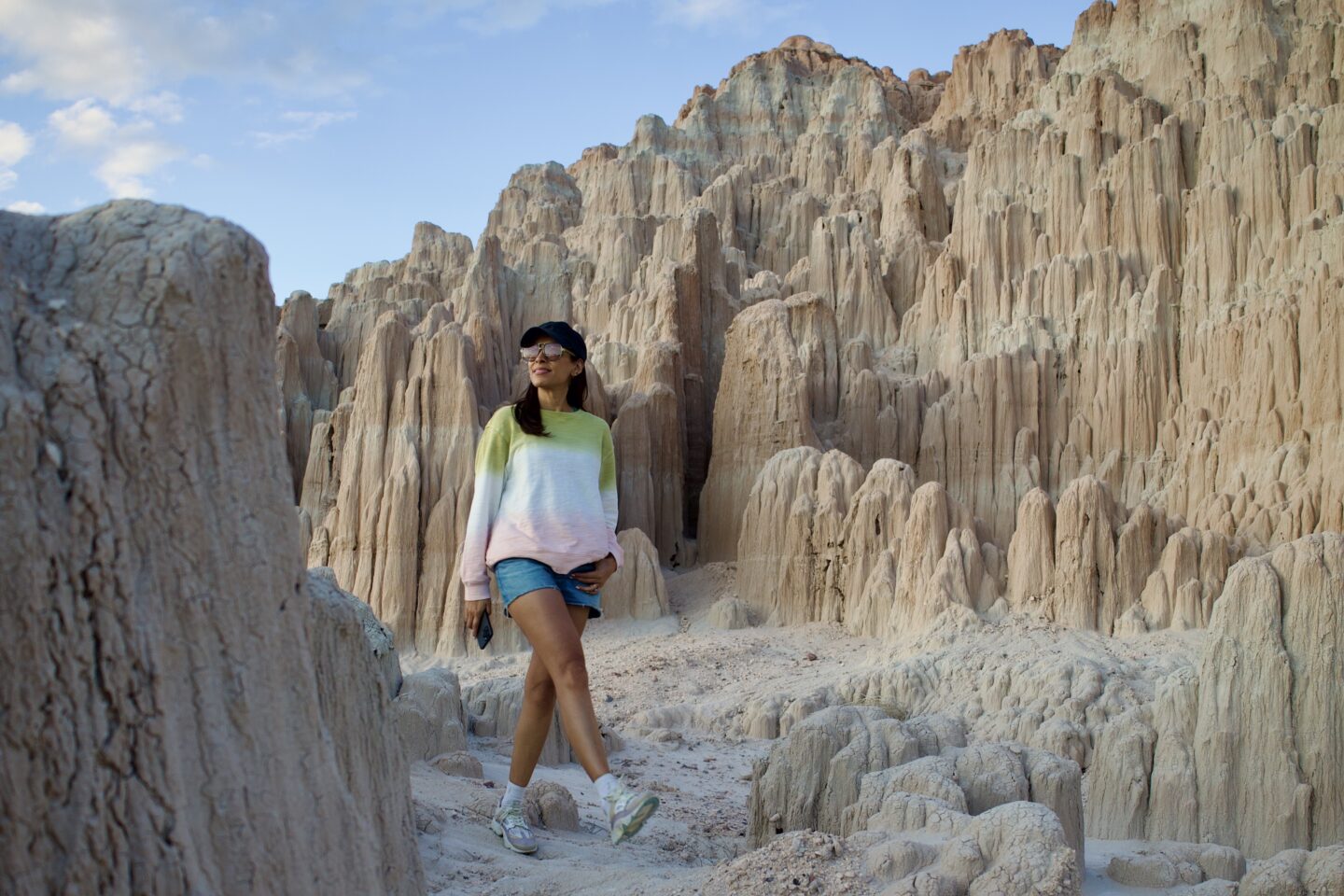 Walking through Cathedral Gorge, Nevada
