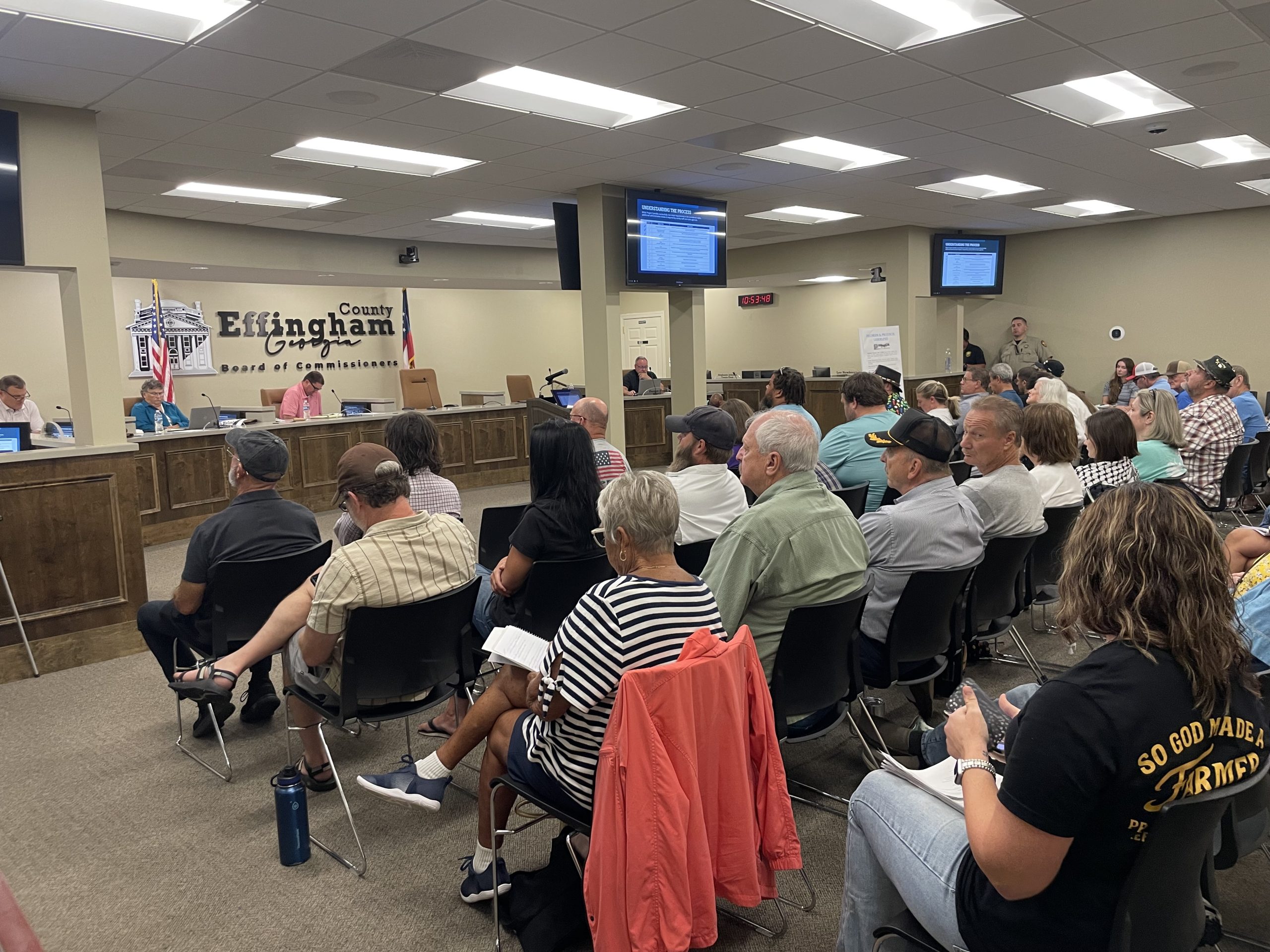 About 70 people attended the Saturday workshop in which Effingham County Commissioners took questions on the proposed OpenAI data center.