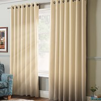 100% Blackout Ready Made Eyelet Blackout Curtains Cream