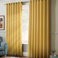 100% Blackout Ready Made Eyelet Blackout Curtains Ochre