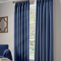100% Blackout Ready Made Eyelet Blackout Curtains Blue