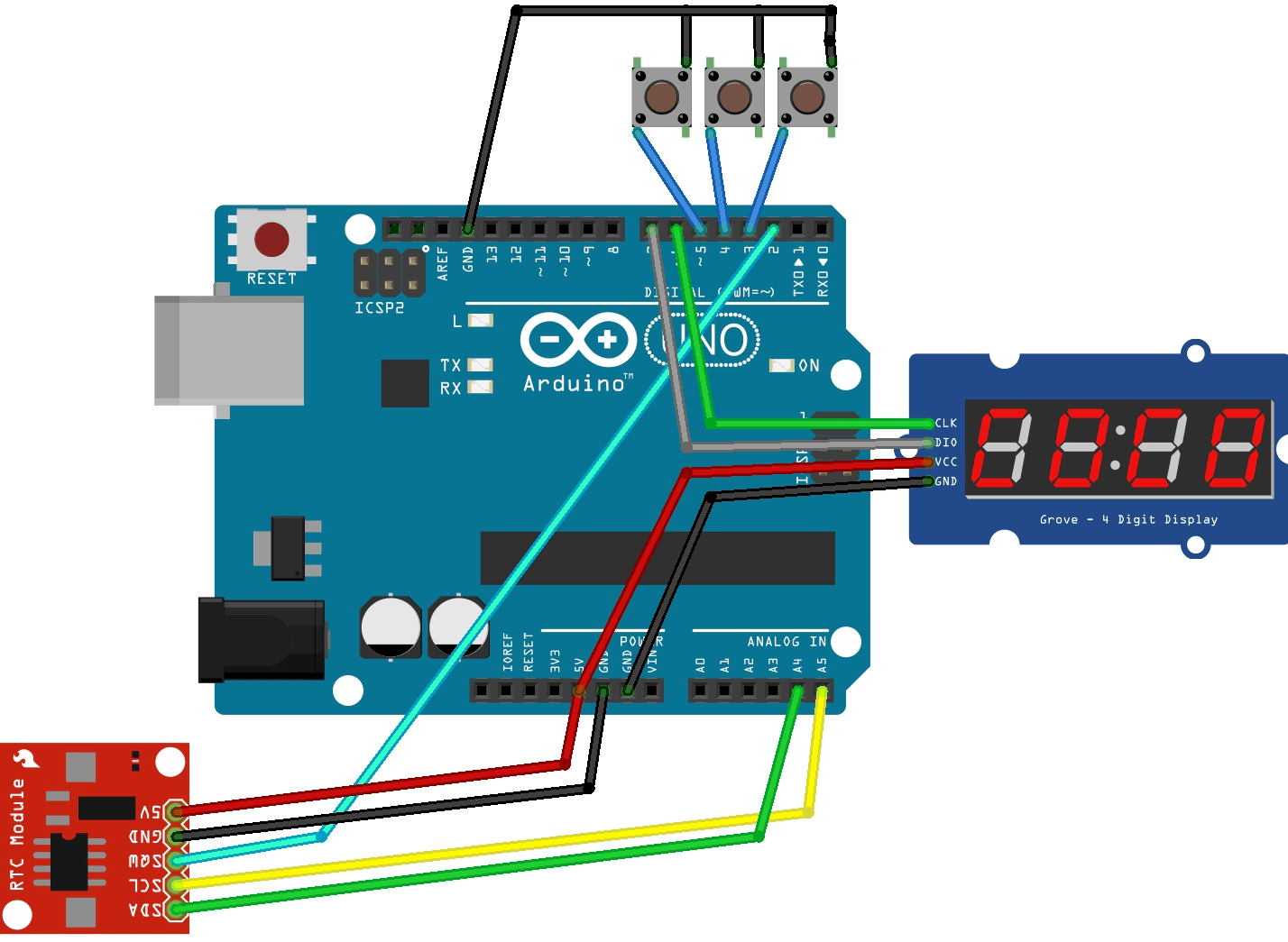 7 Segment Display Digital Clock Circuit Diagram - Circuit Diagram