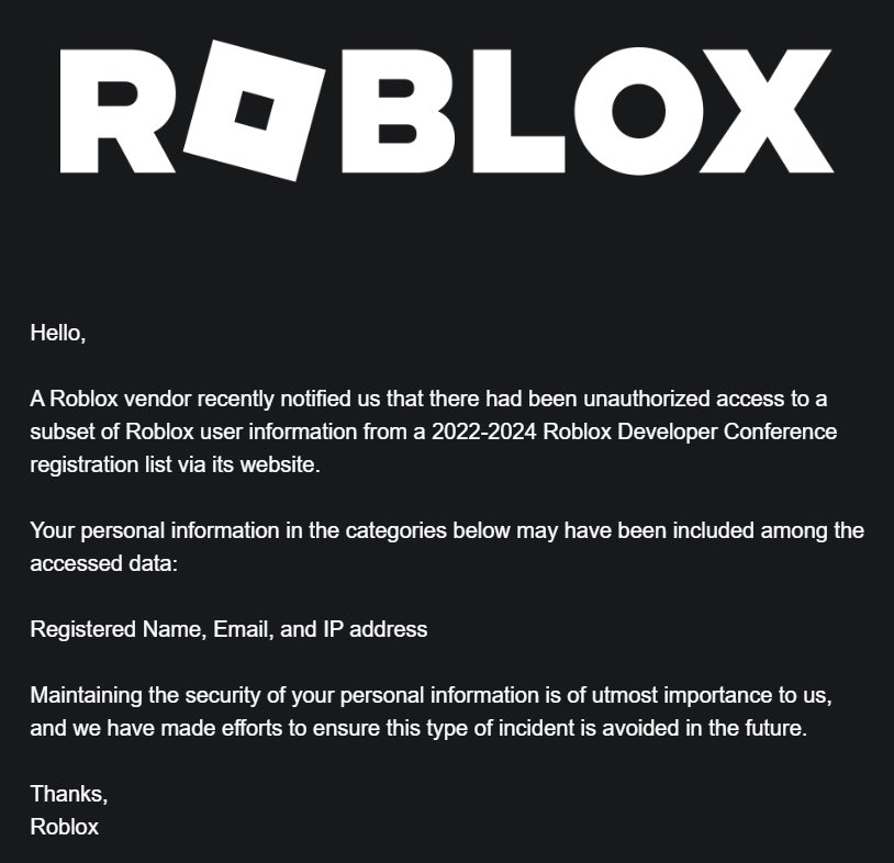 Third Party Data Breach Exposes Roblox Video Game Developers Data Roblox Data Breach 