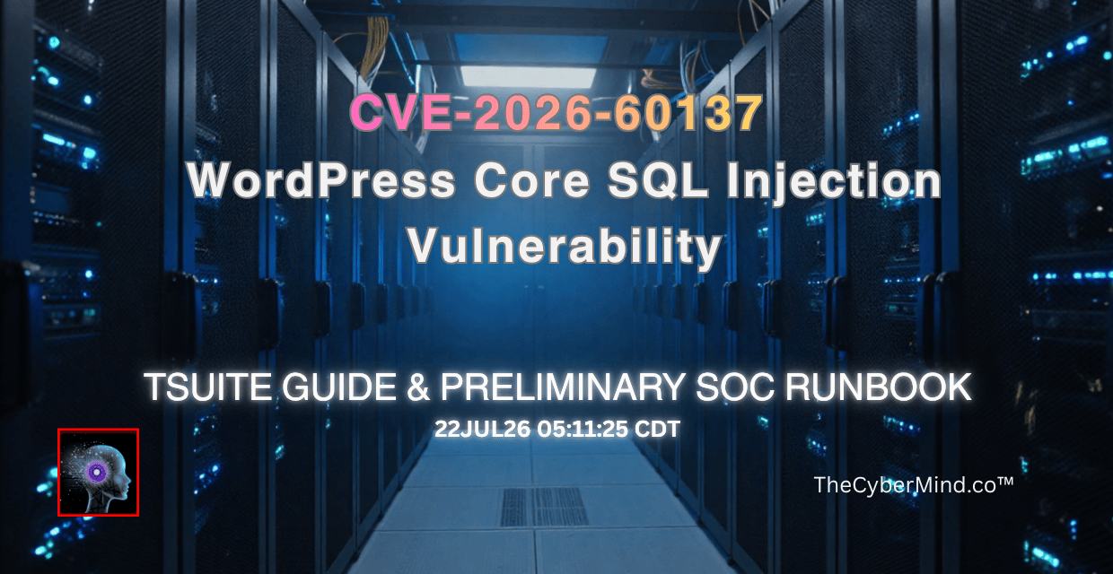CVE-2026-60137 WordPress Core SQL Injection Vuln Mitigation
