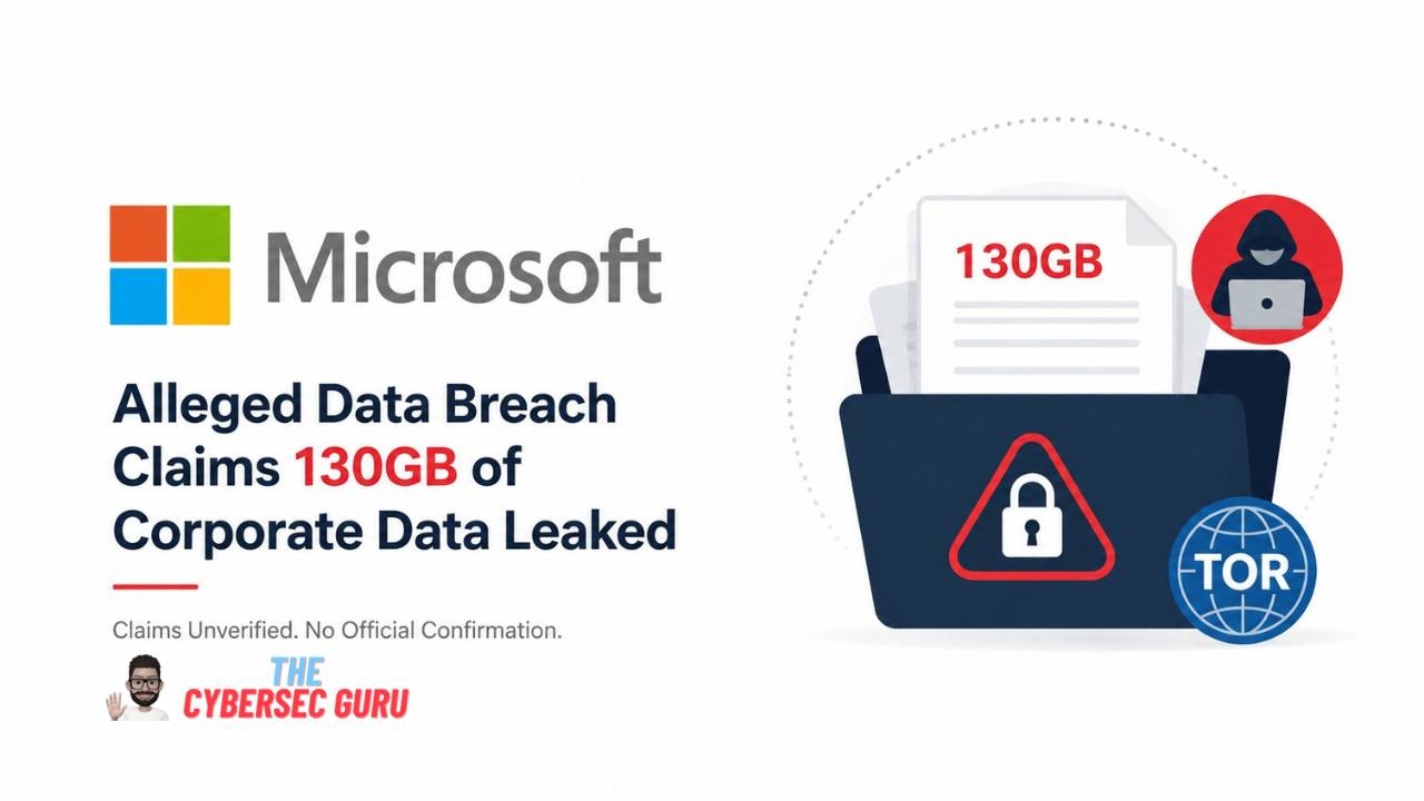 Alleged Microsoft Breach Claims 130GB Corporate Data Leak | The CyberSec Guru