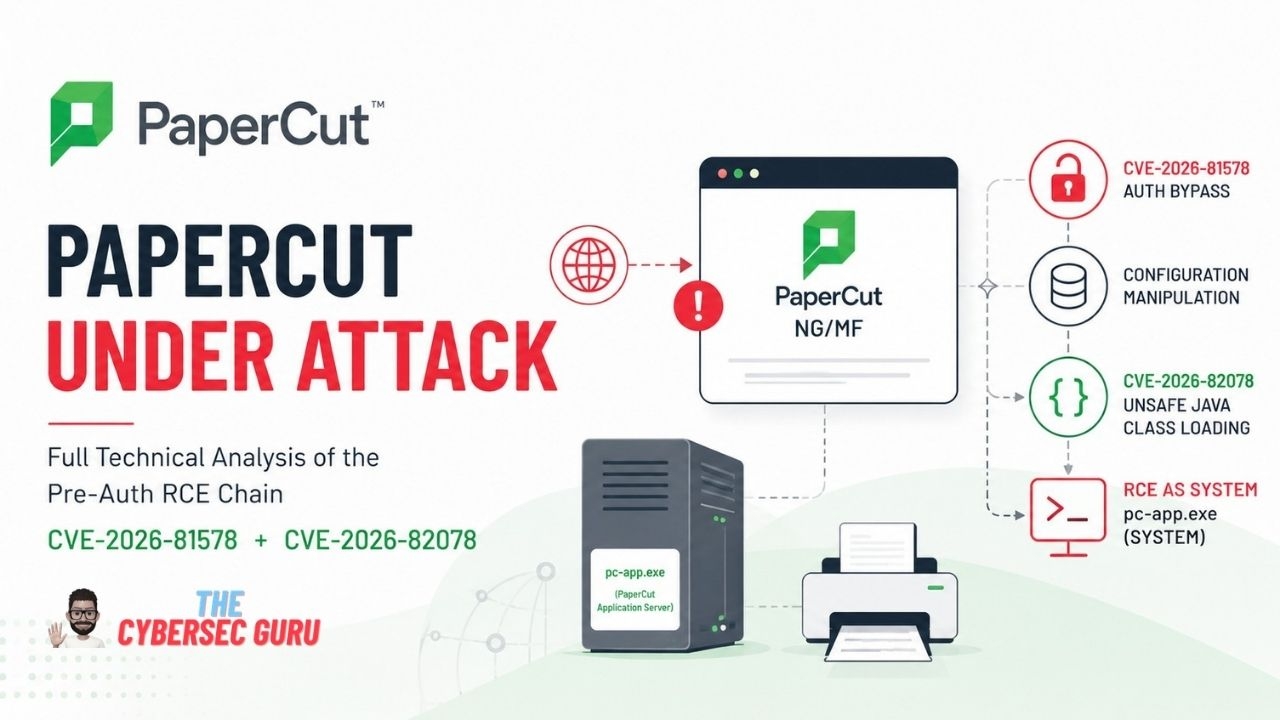 PaperCut Zero-Day: Pre-Auth RCE Chain (CVE-2026-81578/82078) | The CyberSec Guru