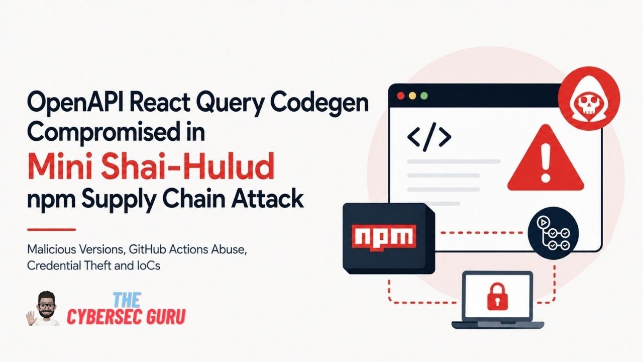 OpenAPI React Query Codegen npm Attack: Malicious Versions, Mini Shai-Hulud and IoCs | The CyberSec Guru