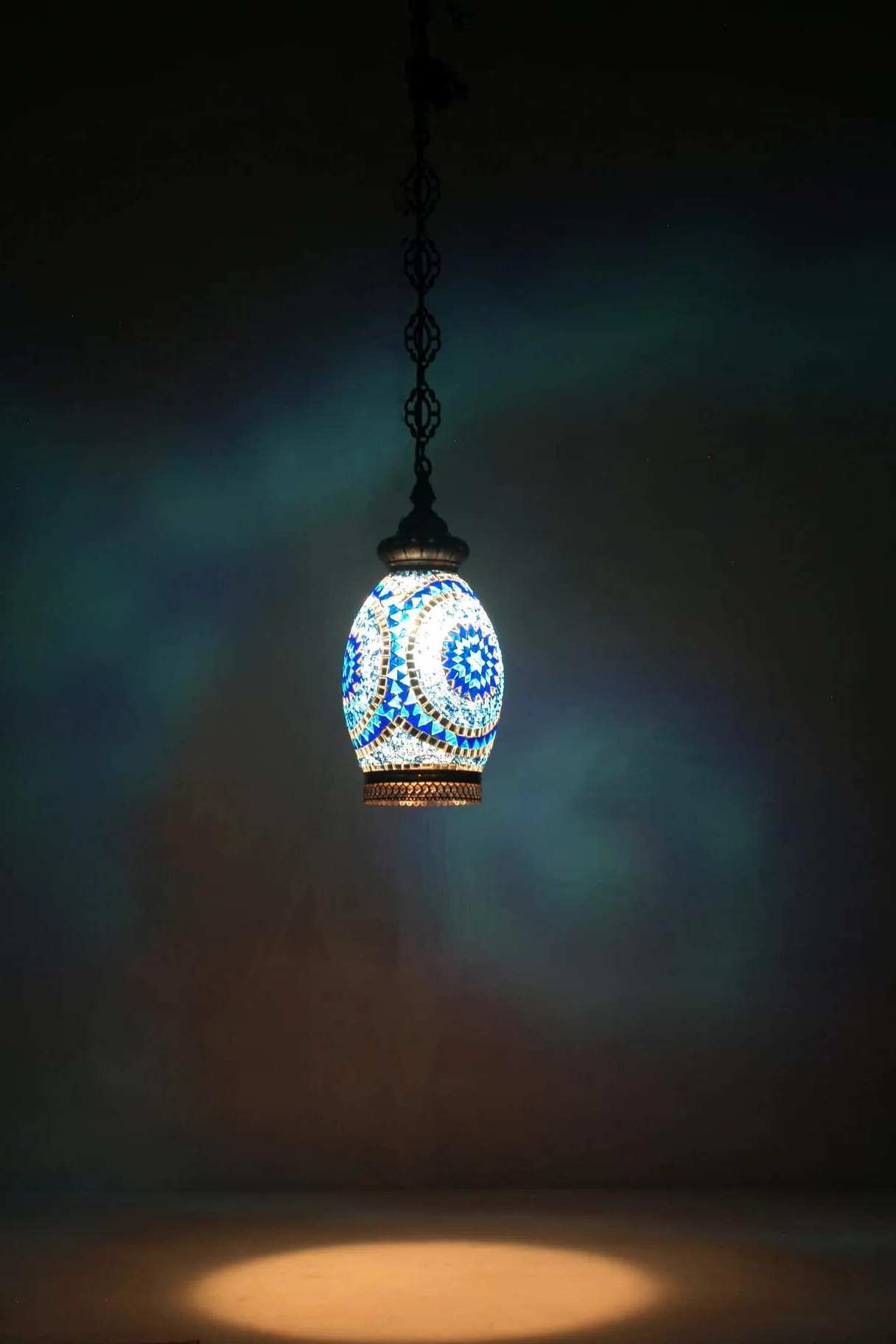 blue-bell-mosaic-ceiling-light