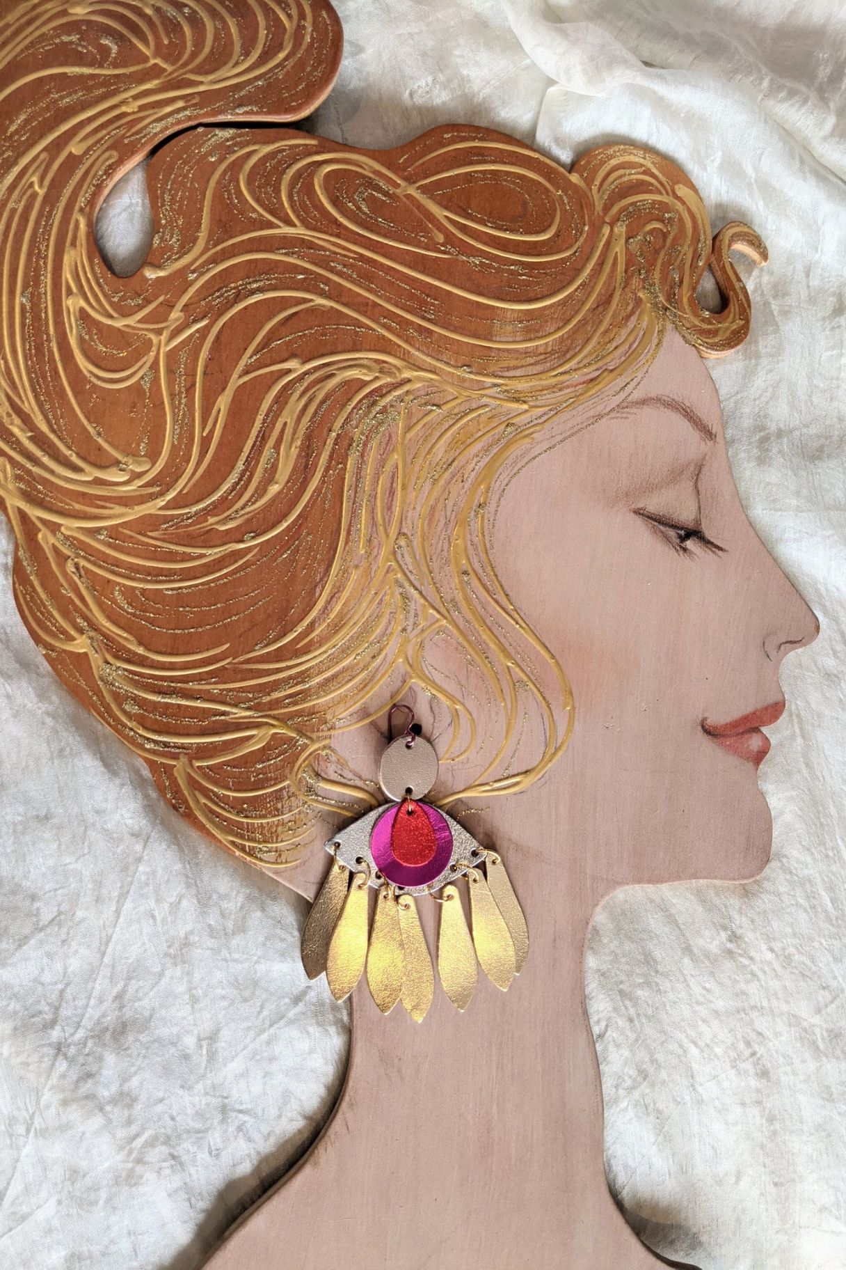 Eye of the Mercurial Goddess Statement Earrings - Red_1