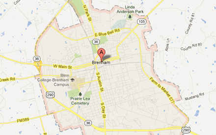 Brenham TX The Daytripper Map.