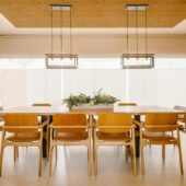 modern dining room table with chairs