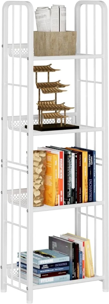Tall small folding bookshelf for dorm room
