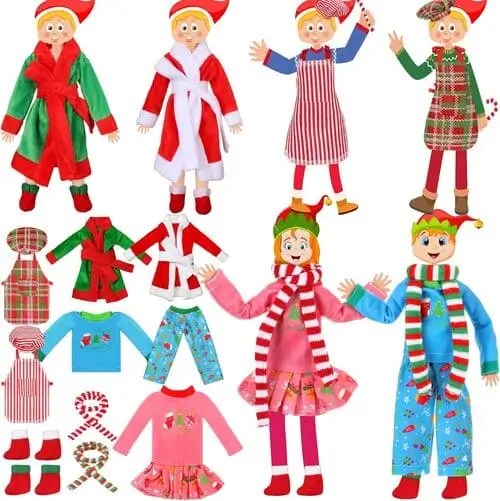 Winter scarves, boots, and clothes for Elf on the Shelf dolls