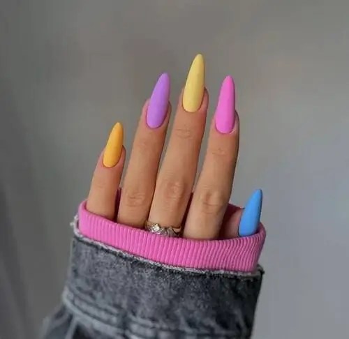 Matte neon nails are a bold way to take part in the best summer nail trends