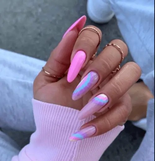 Tye dye nail designs are fun and sassy for summer