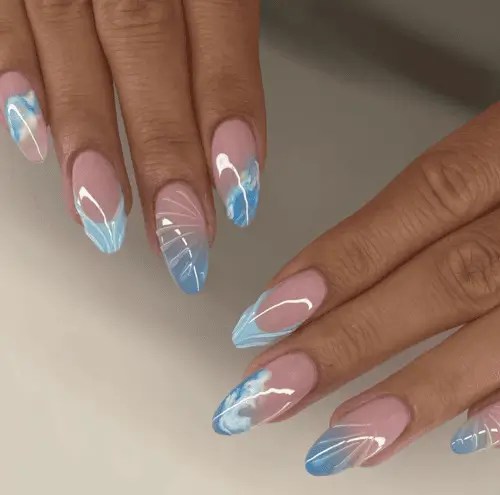 3D sculpted beachy wave nails are amazing summer nails that fit the season perfectly