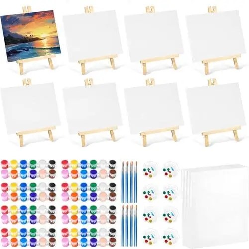 Canvas set for 19th birthday paint and sip picnic