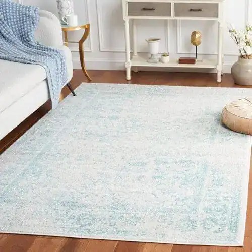 Cozy dorm room rug is an easy hack to do. Perfect for cold floors, student hangouts, and creating a homey dorm vibe.