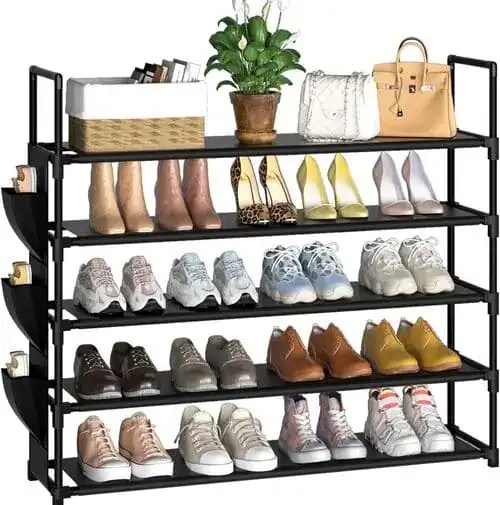 Maximize dorm closet space with a compact shoe rack. This smart dorm hack keeps shoes organized and adds bonus storage for snacks, towels, and more.