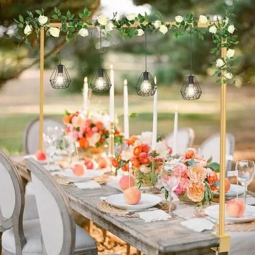 table rod for creating a beautiful floral display for 19th birthday party at the beach