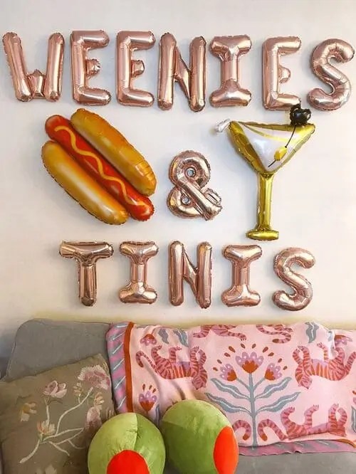 Weenies & Martinis theme party in small apartment