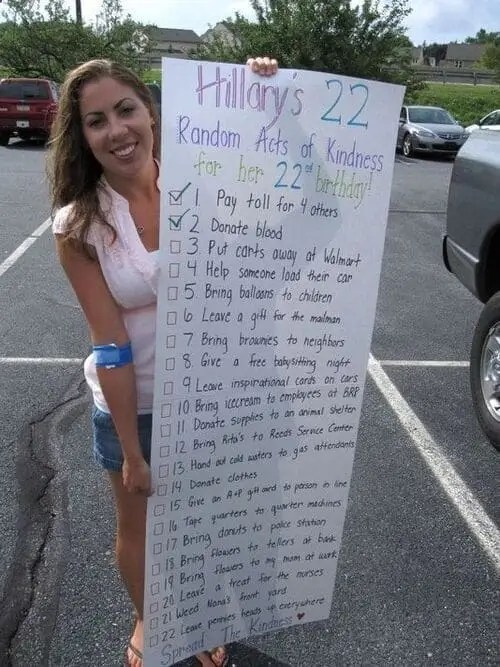 Celebrate by spreading kindness—complete 21 good deeds in honor of your birthday.