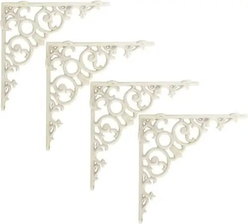 Vintage shelf brackets for shelving above toilet area