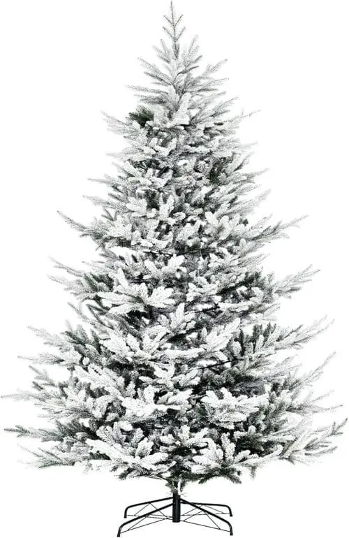 Flocked tree for a beachy coastal christmas tree theme
