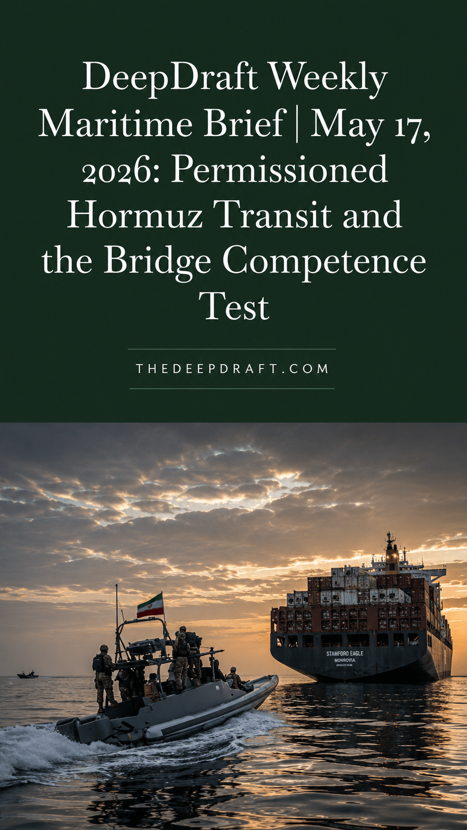 DeepDraft Weekly Maritime Brief | May 17, 2026: Hormuz Transit Now Requires Permission