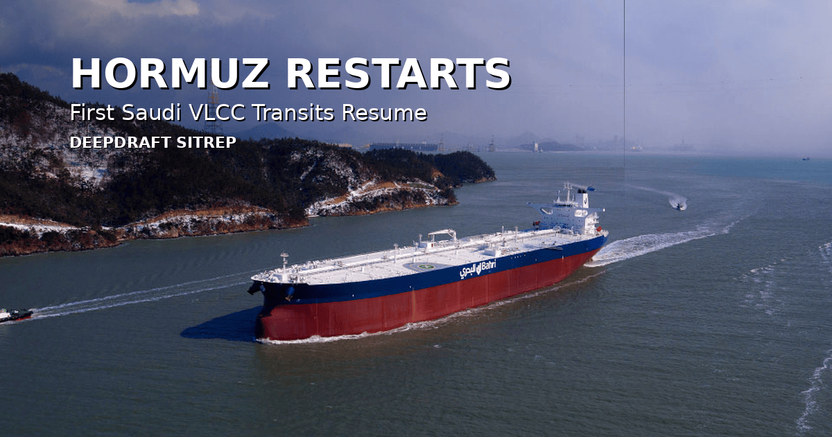 DeepDraft SITREP | Saudi VLCCs Return to Hormuz as U.S. Lifts Blockade Enforcement (June 19, 2026)