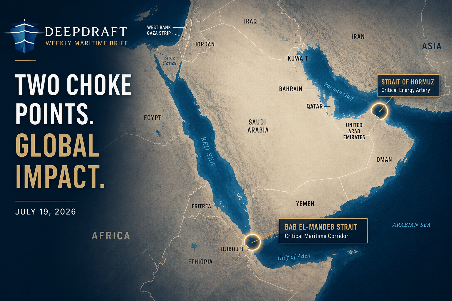 DeepDraft Weekly Maritime Brief | July 19, 2026: Hormuz Closure Expands Chokepoint Risk as EU ETS Softens